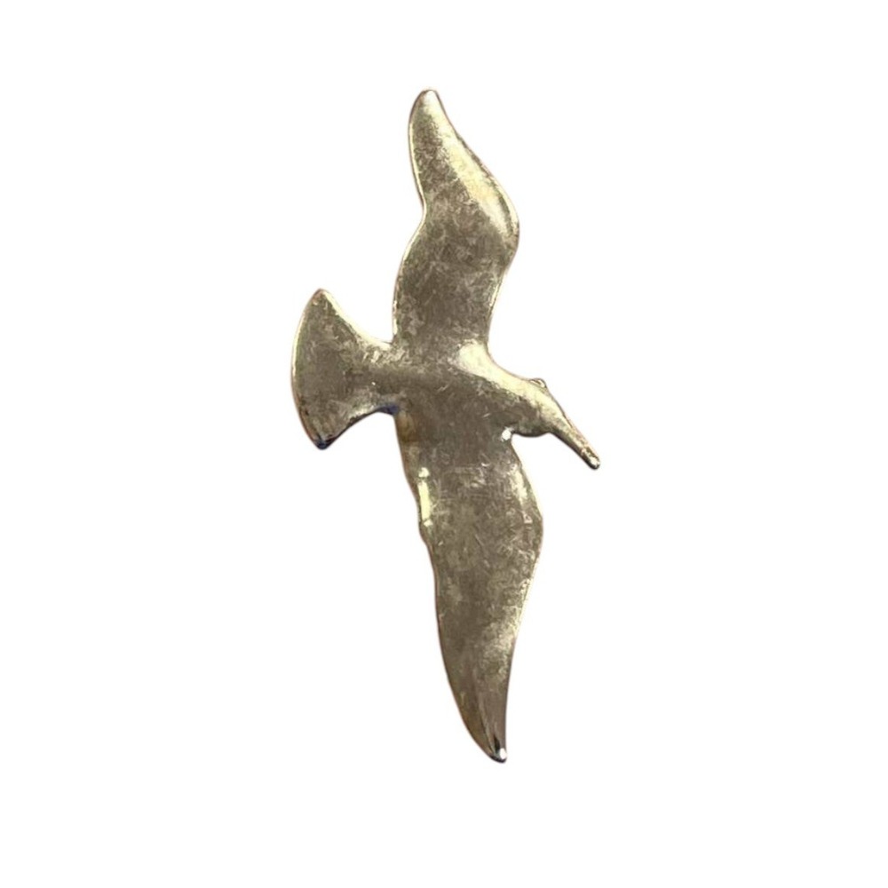 Vintage Silver Tone Seagull Bird Flying Brooch Pin Pendant